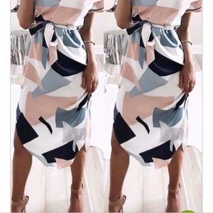 Womens Chicnowa Block Print Casual Dress